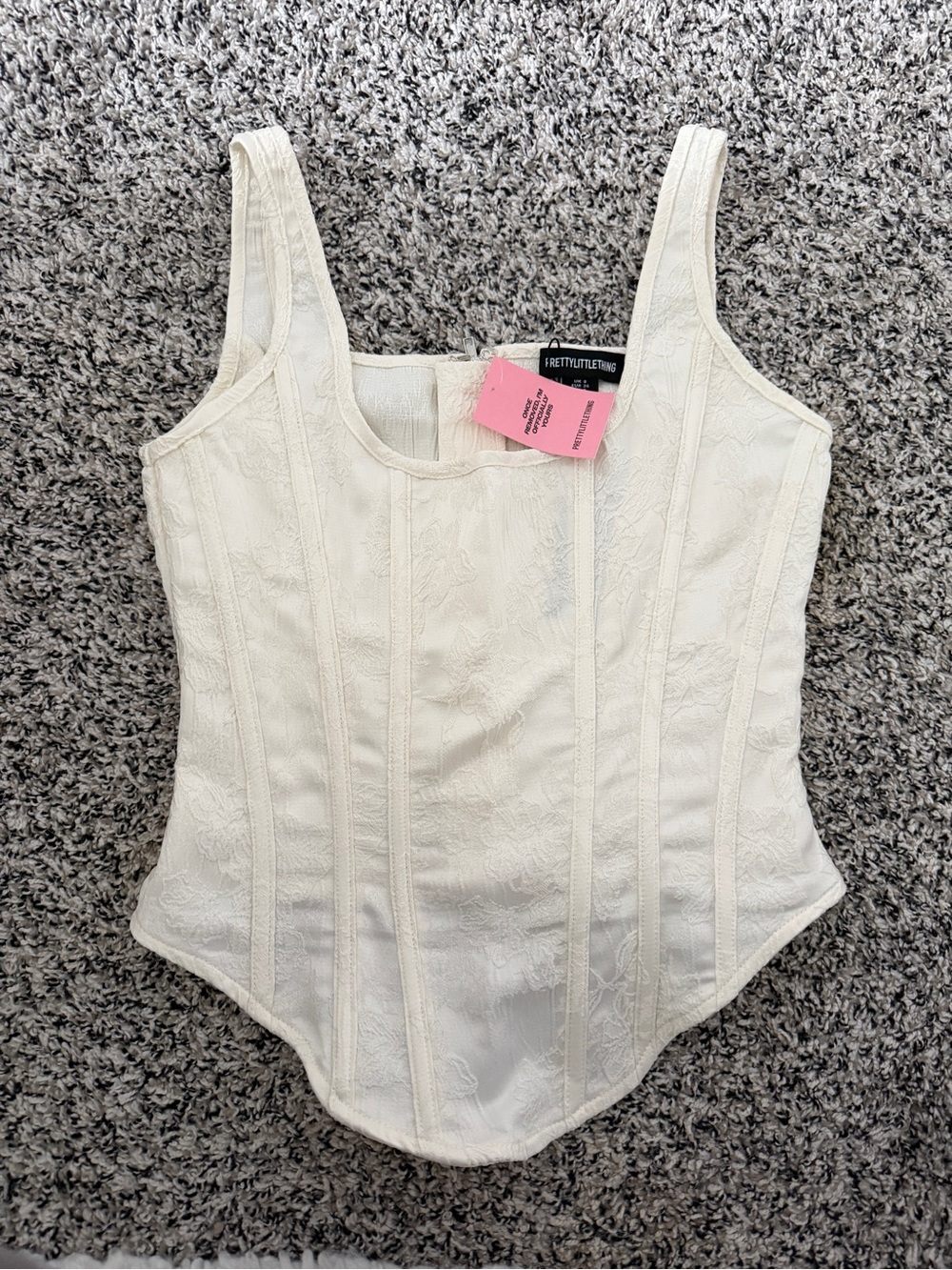 PrettyLittleThing Cream Lace Corset Tank *NWT*